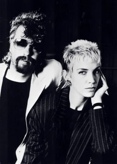 Eurythmics: Musical Duo Eurythmics, featuring David Stewart (left) and Annie Lennox (right), in 1985.