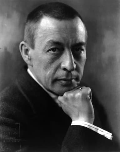 Sergei Rachmaninoff: head-and-shoulders portrait, facing slightly right