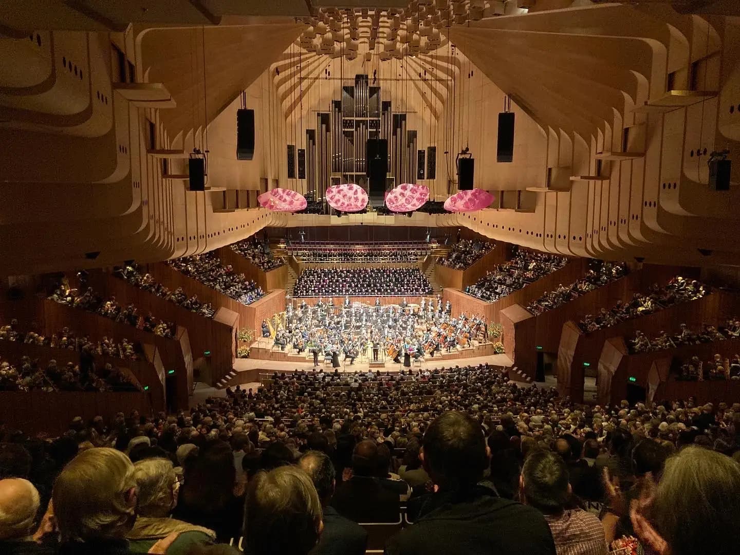 Australia: The Sydney Symphony Orchestra in the Concert Hall of the Sydney Opera House during the first public concert to be held there after it was refurbished