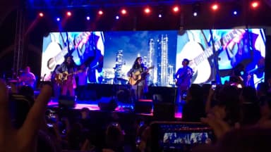 Ben&Ben: Filipino folk rock band, Ben&Ben, at a year-end event in 2018.