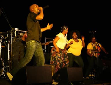 Bongo Maffin: South African kwaito -band Bongo Maffin; performance at a presentation of the nine host-cities of the 2010 FIFA World Cup in South Africa during the UEFA Euro