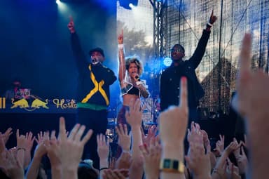 Buraka Som Sistema: Buraka Som Sistema performing at Mauer Park in 2013