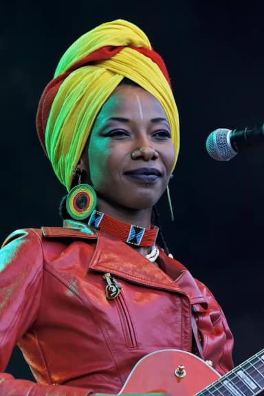 Fatoumata Diawara: Fatoumata Diawara in concert on the Kermarrec stage at Festival du Bout du Monde in Crozon in Brittany (France).