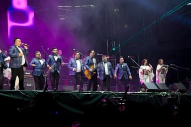 Los Ángeles Azules: Los Ángeles Azules performing on stage in Mexico City. Tuesday, 31 December 2019. Picture by Karla Gil / Secretaria de Cultura de la Ciudad de Mexico.
