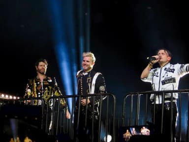 Take That: Take That performing at the SSE Hydro in Glasgow during their Wonderland Live tour in 2017